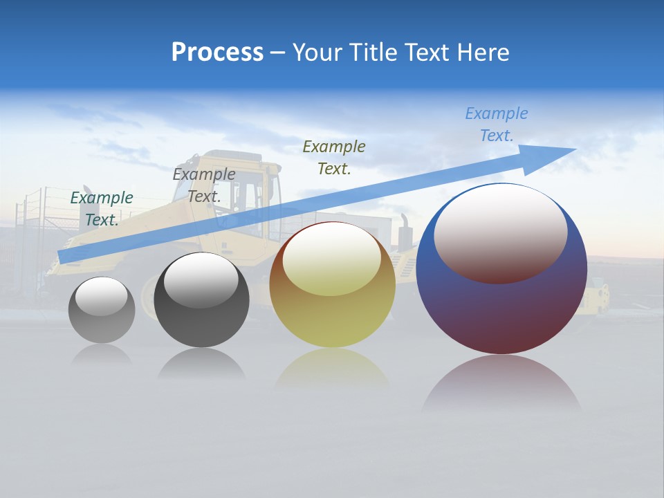 Tractor On Construction Site. PowerPoint Template