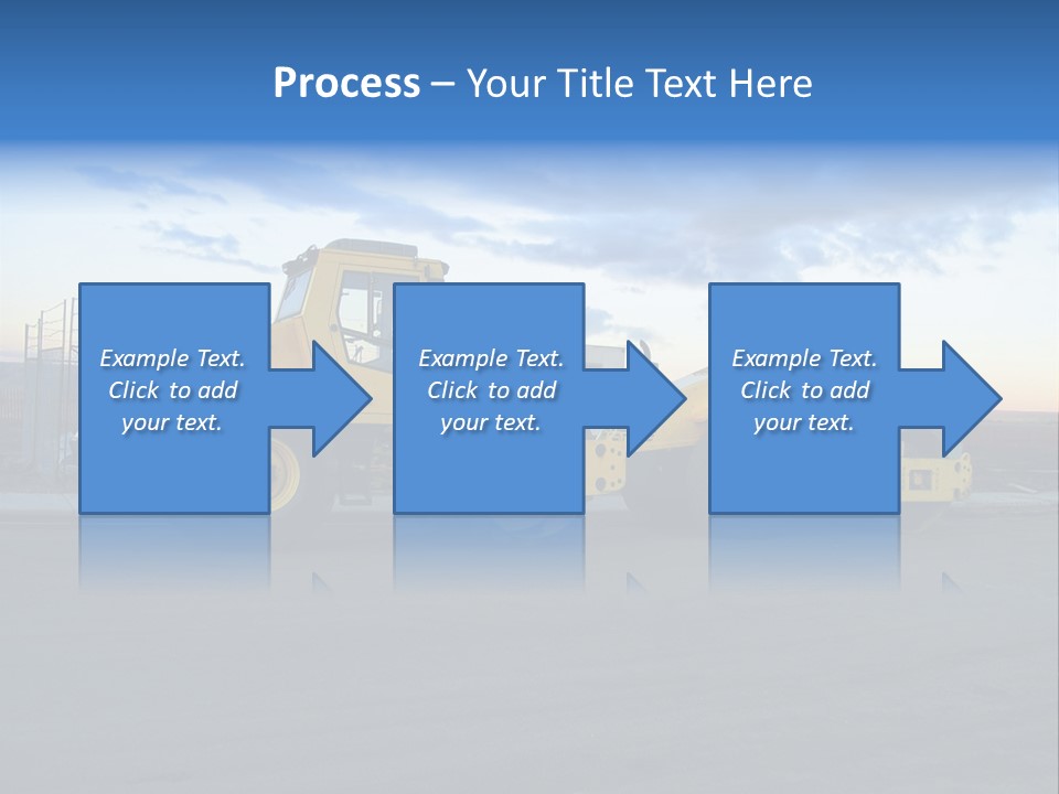 Tractor On Construction Site. PowerPoint Template