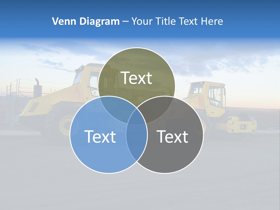 Tractor On Construction Site. PowerPoint Template