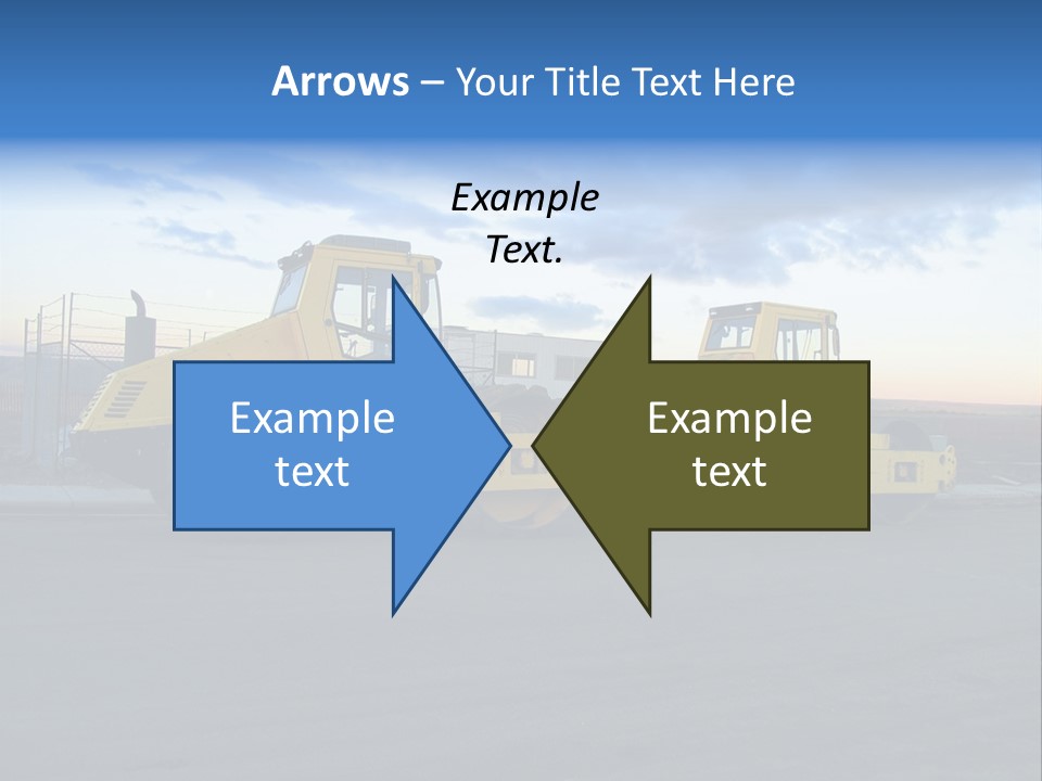Tractor On Construction Site. PowerPoint Template