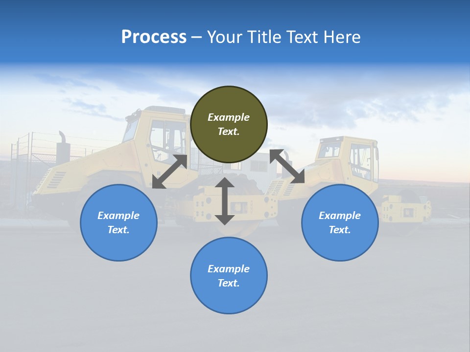 Tractor On Construction Site. PowerPoint Template