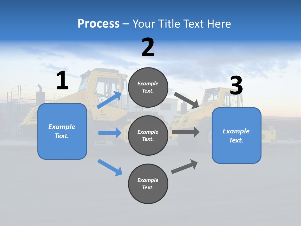 Tractor On Construction Site. PowerPoint Template
