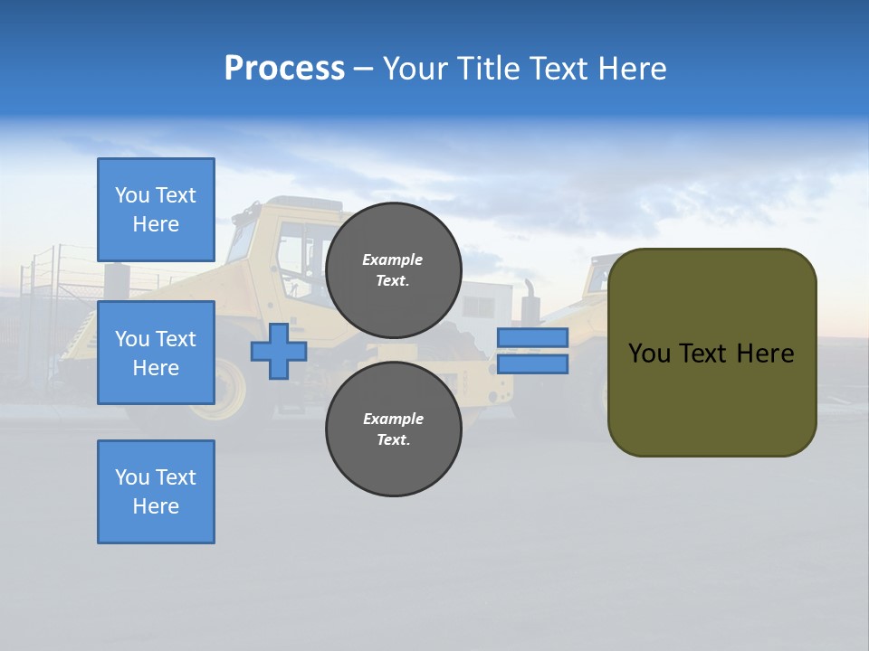 Tractor On Construction Site. PowerPoint Template