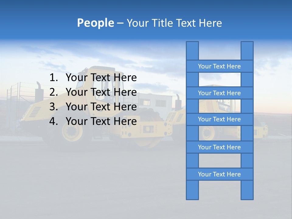 Tractor On Construction Site. PowerPoint Template