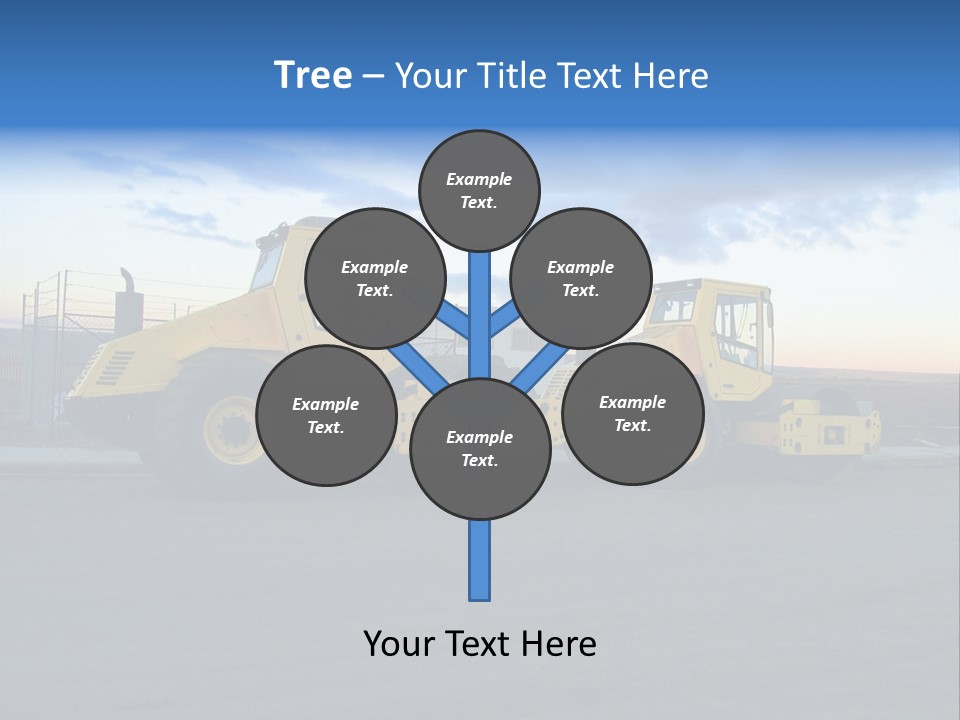 Tractor On Construction Site. PowerPoint Template