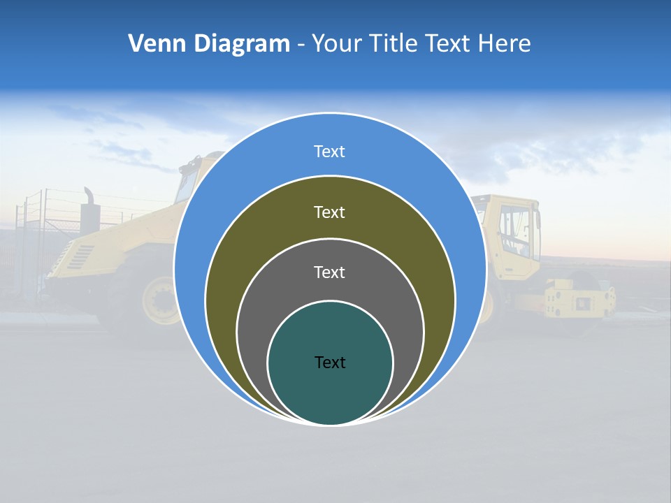 Tractor On Construction Site. PowerPoint Template