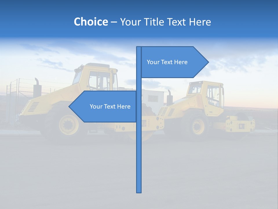 Tractor On Construction Site. PowerPoint Template