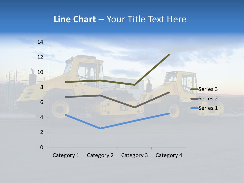 Tractor On Construction Site. PowerPoint Template