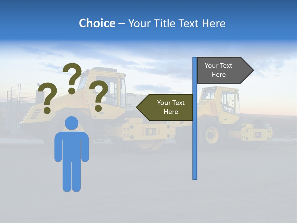 Tractor On Construction Site. PowerPoint Template