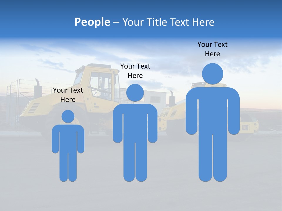 Tractor On Construction Site. PowerPoint Template