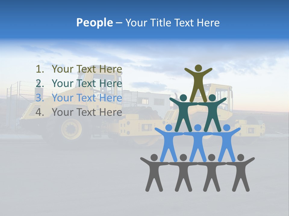 Tractor On Construction Site. PowerPoint Template