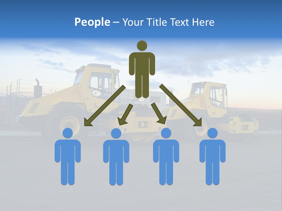 Tractor On Construction Site. PowerPoint Template