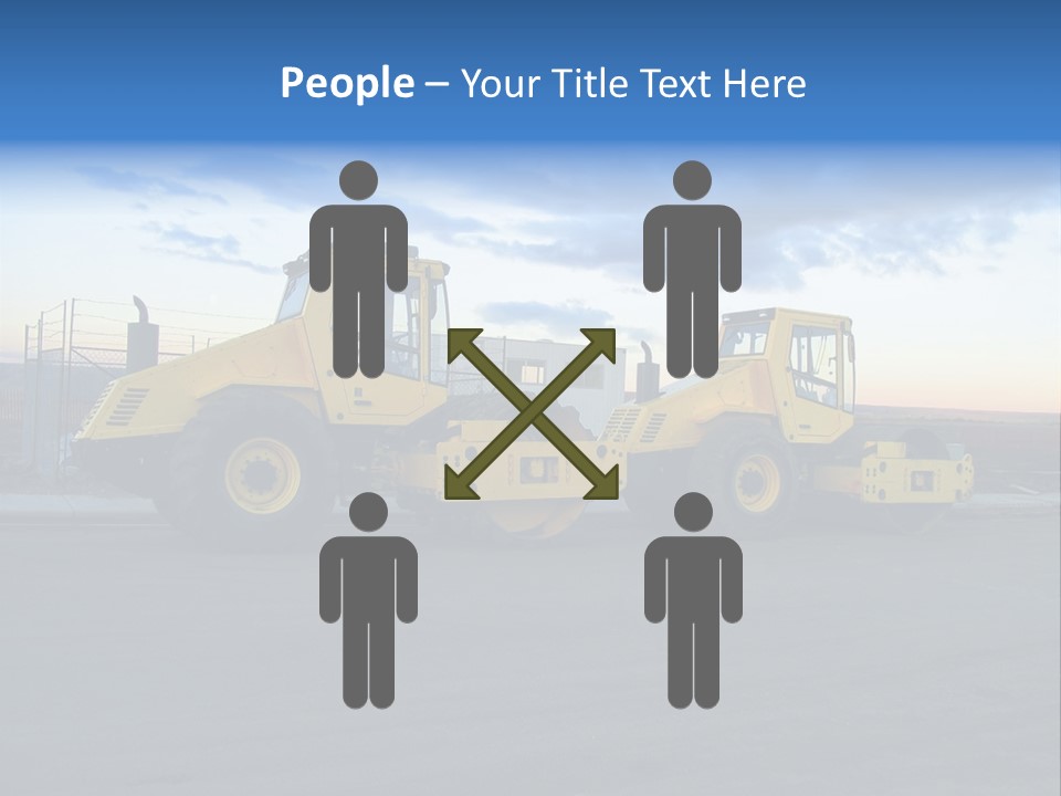 Tractor On Construction Site. PowerPoint Template