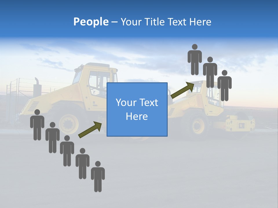 Tractor On Construction Site. PowerPoint Template