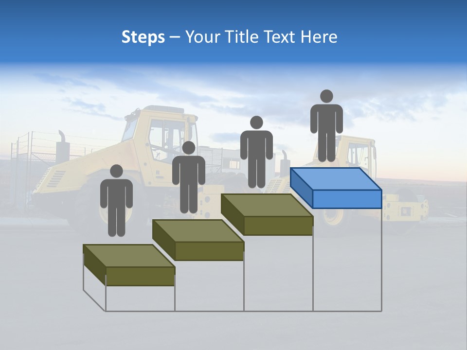Tractor On Construction Site. PowerPoint Template