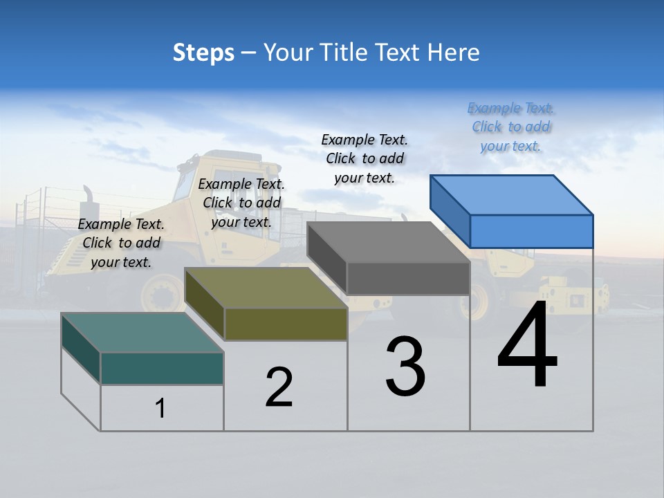 Tractor On Construction Site. PowerPoint Template