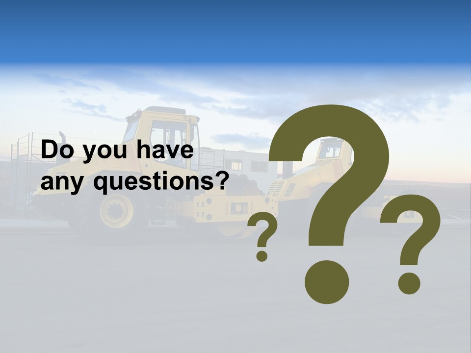 Tractor On Construction Site. PowerPoint Template