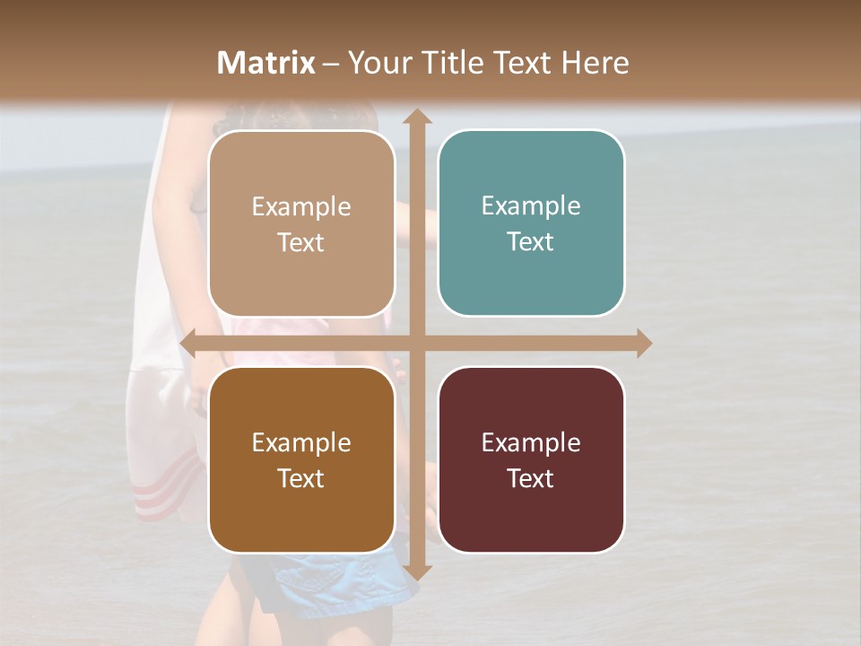 Two Girls Standing On The Shore Of Lake Michigan PowerPoint Template