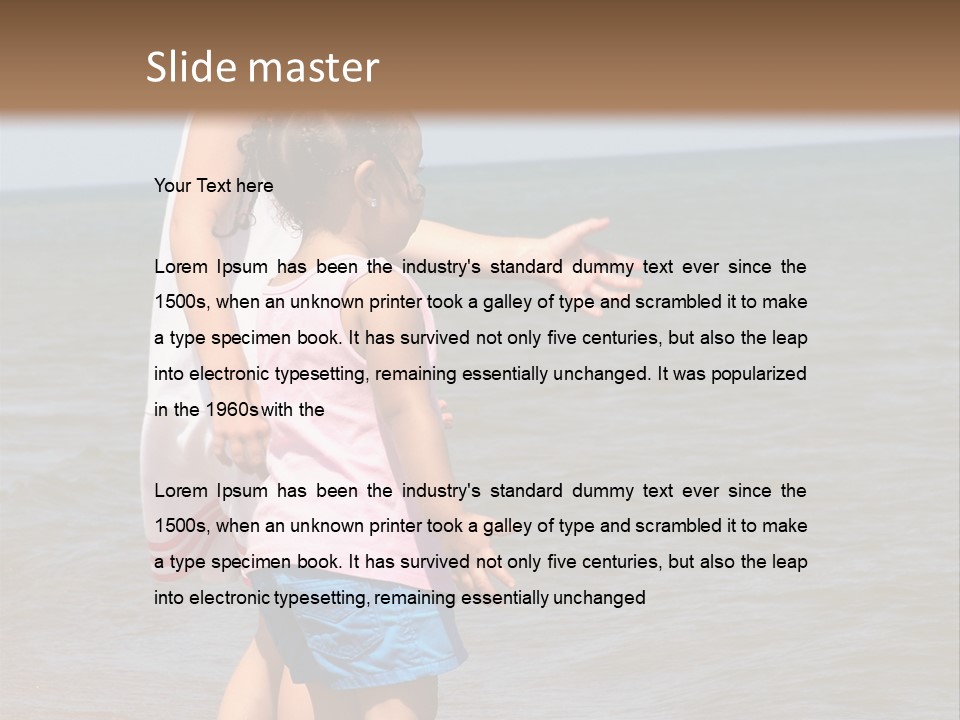 Two Girls Standing On The Shore Of Lake Michigan PowerPoint Template