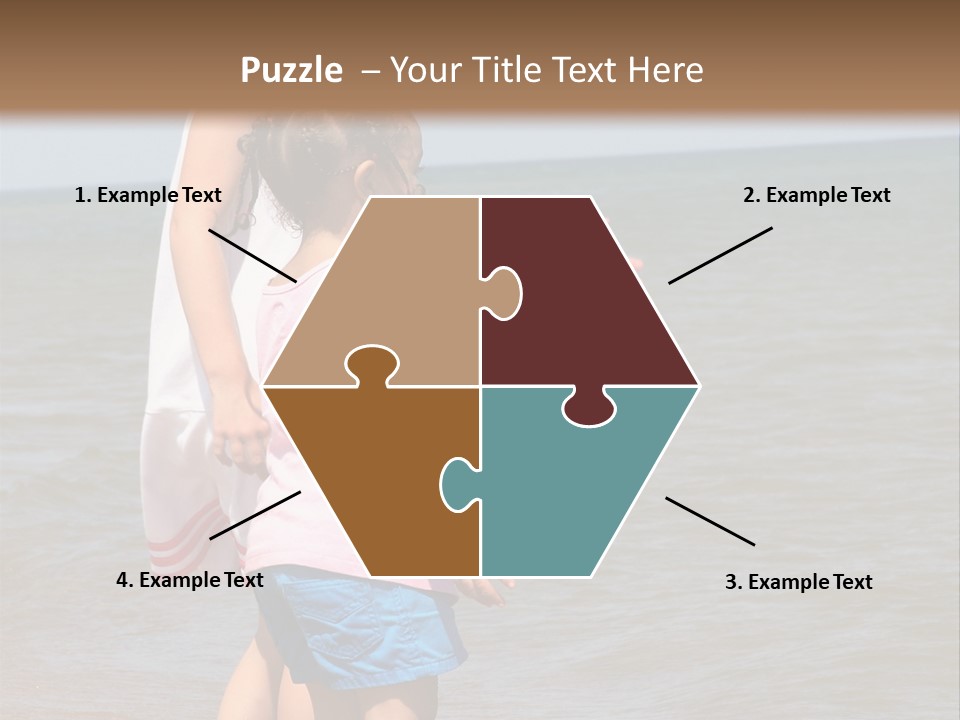 Two Girls Standing On The Shore Of Lake Michigan PowerPoint Template