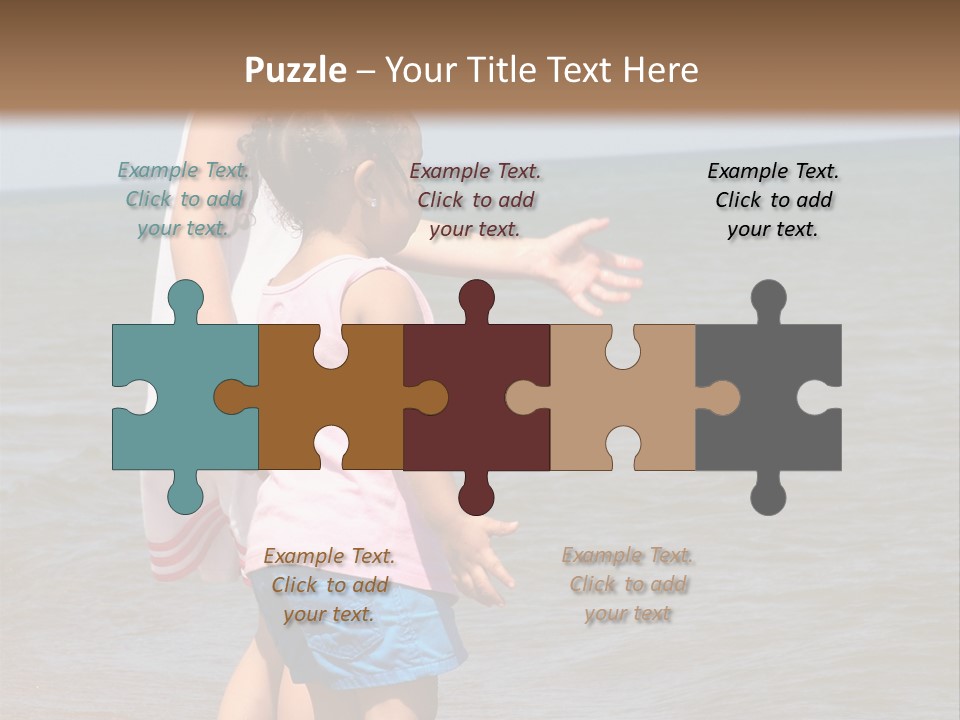 Two Girls Standing On The Shore Of Lake Michigan PowerPoint Template