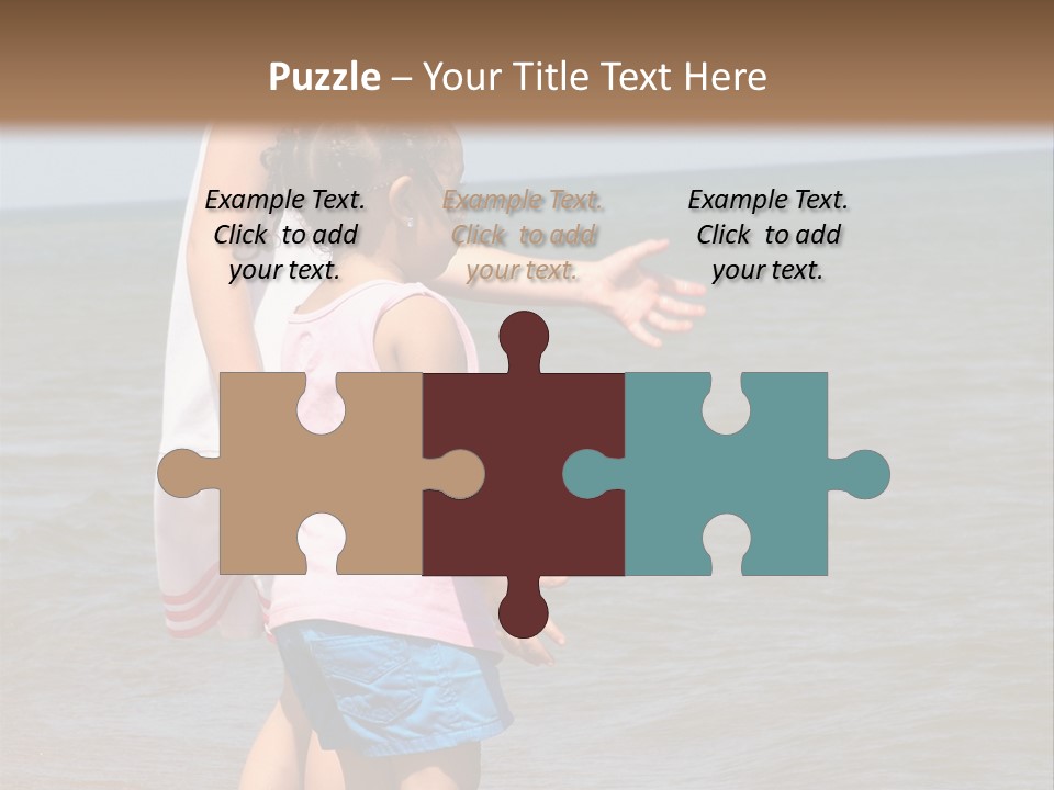 Two Girls Standing On The Shore Of Lake Michigan PowerPoint Template