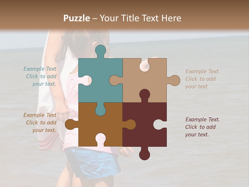 Two Girls Standing On The Shore Of Lake Michigan PowerPoint Template