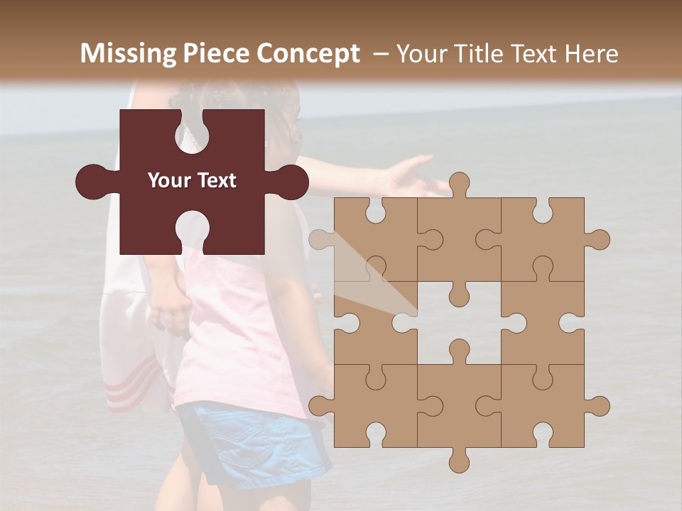 Two Girls Standing On The Shore Of Lake Michigan PowerPoint Template