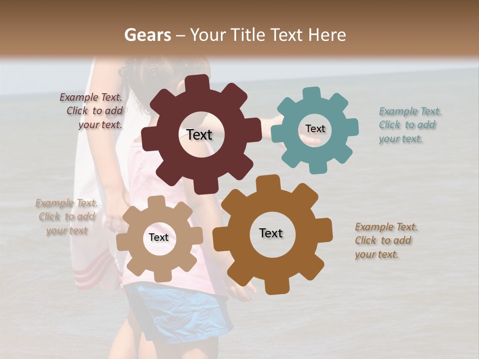 Two Girls Standing On The Shore Of Lake Michigan PowerPoint Template