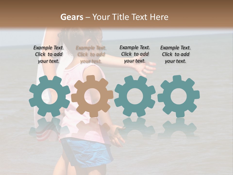 Two Girls Standing On The Shore Of Lake Michigan PowerPoint Template