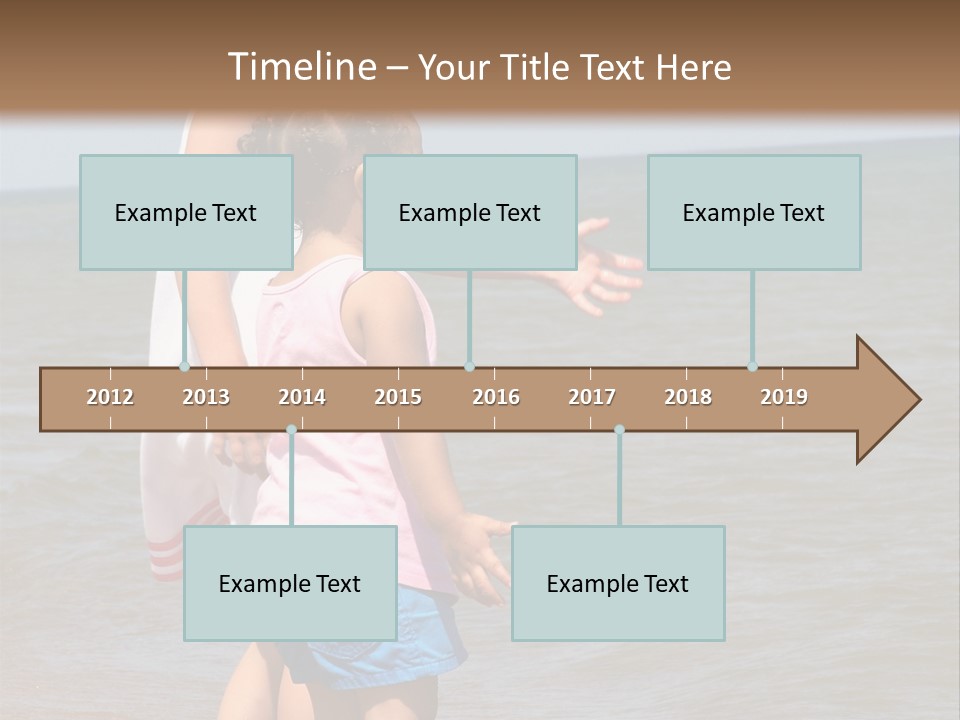 Two Girls Standing On The Shore Of Lake Michigan PowerPoint Template