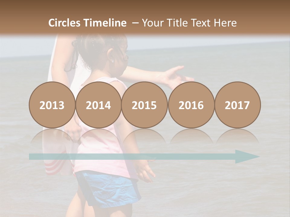 Two Girls Standing On The Shore Of Lake Michigan PowerPoint Template