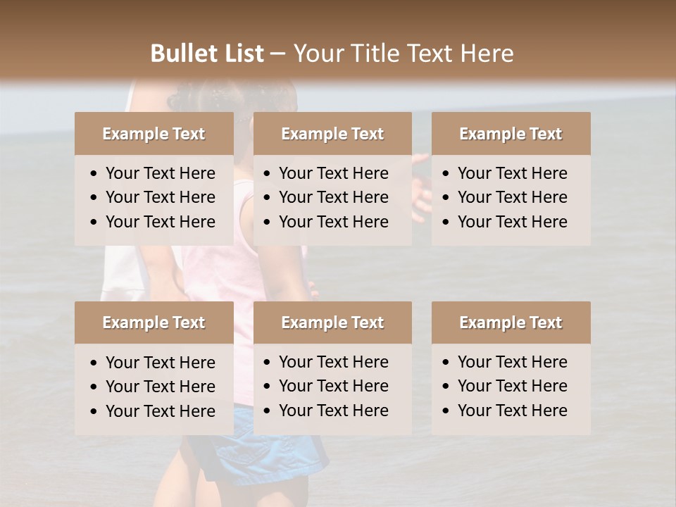 Two Girls Standing On The Shore Of Lake Michigan PowerPoint Template