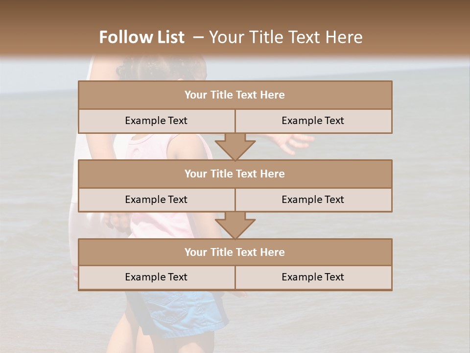 Two Girls Standing On The Shore Of Lake Michigan PowerPoint Template