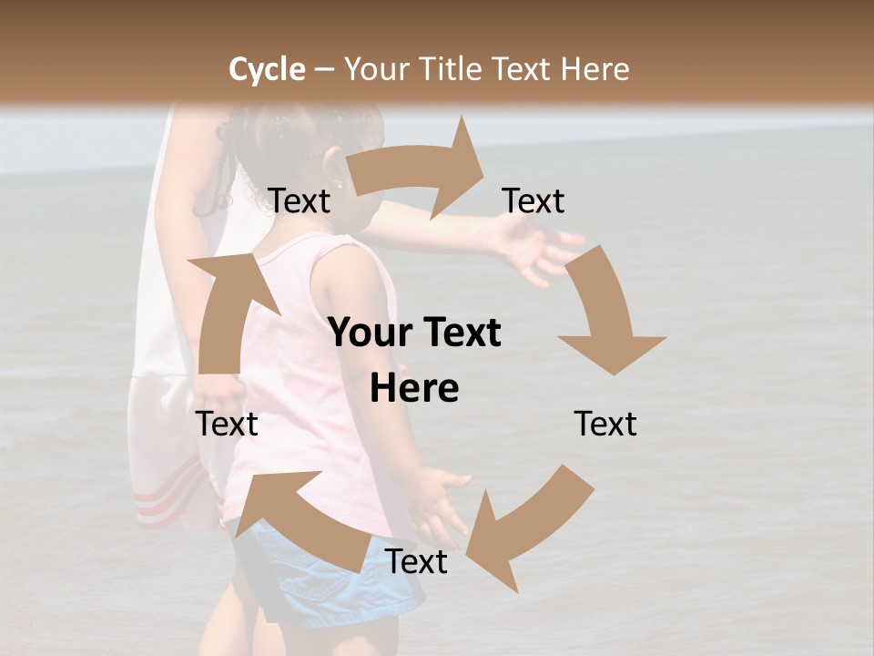 Two Girls Standing On The Shore Of Lake Michigan PowerPoint Template