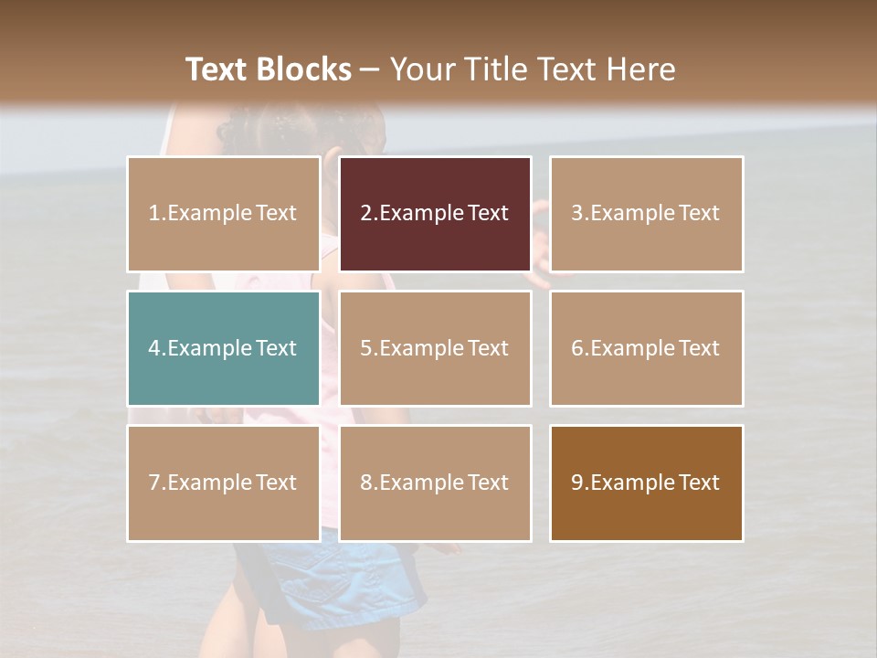 Two Girls Standing On The Shore Of Lake Michigan PowerPoint Template