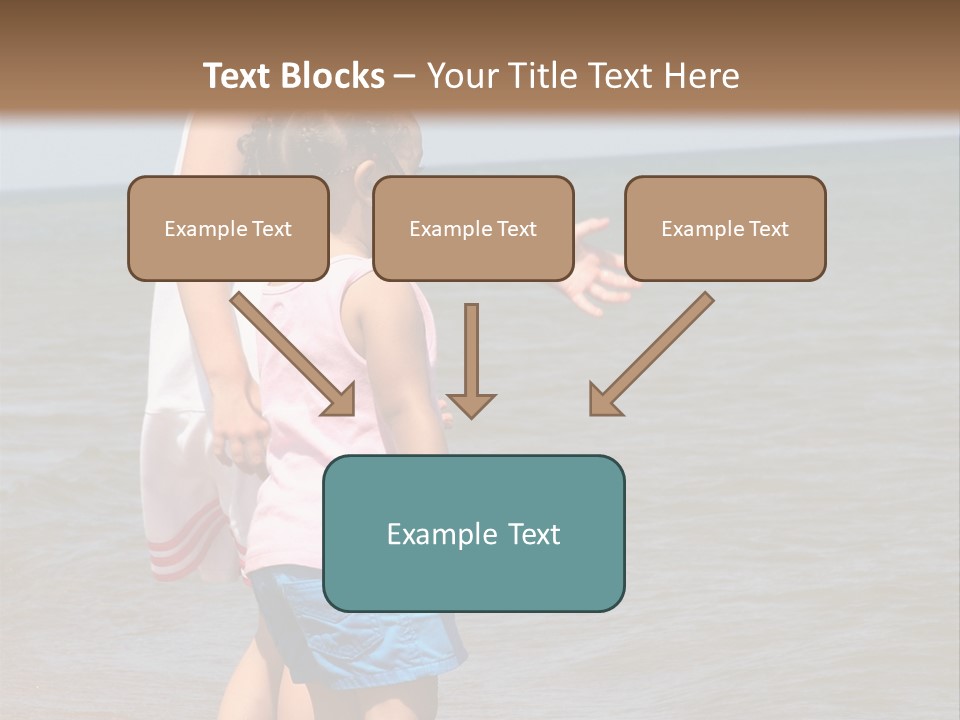 Two Girls Standing On The Shore Of Lake Michigan PowerPoint Template