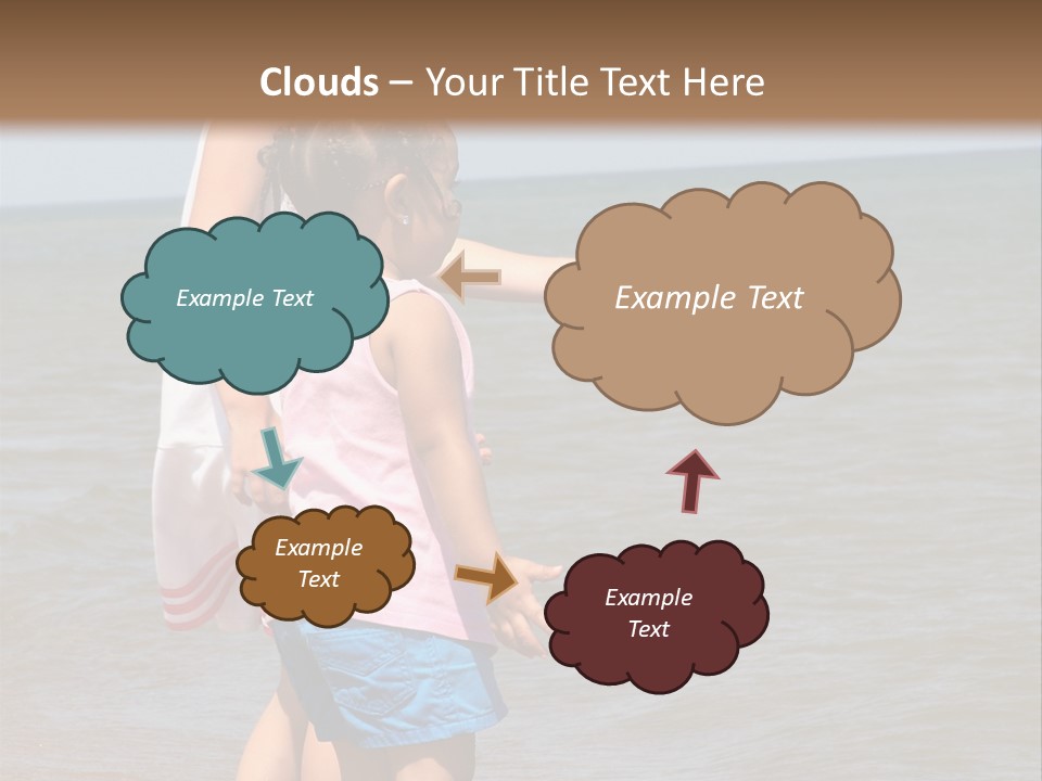 Two Girls Standing On The Shore Of Lake Michigan PowerPoint Template