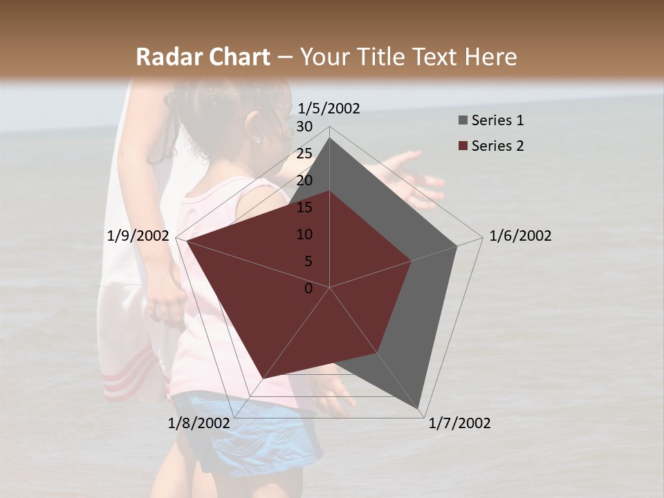 Two Girls Standing On The Shore Of Lake Michigan PowerPoint Template