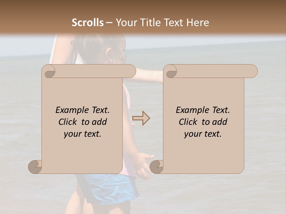 Two Girls Standing On The Shore Of Lake Michigan PowerPoint Template