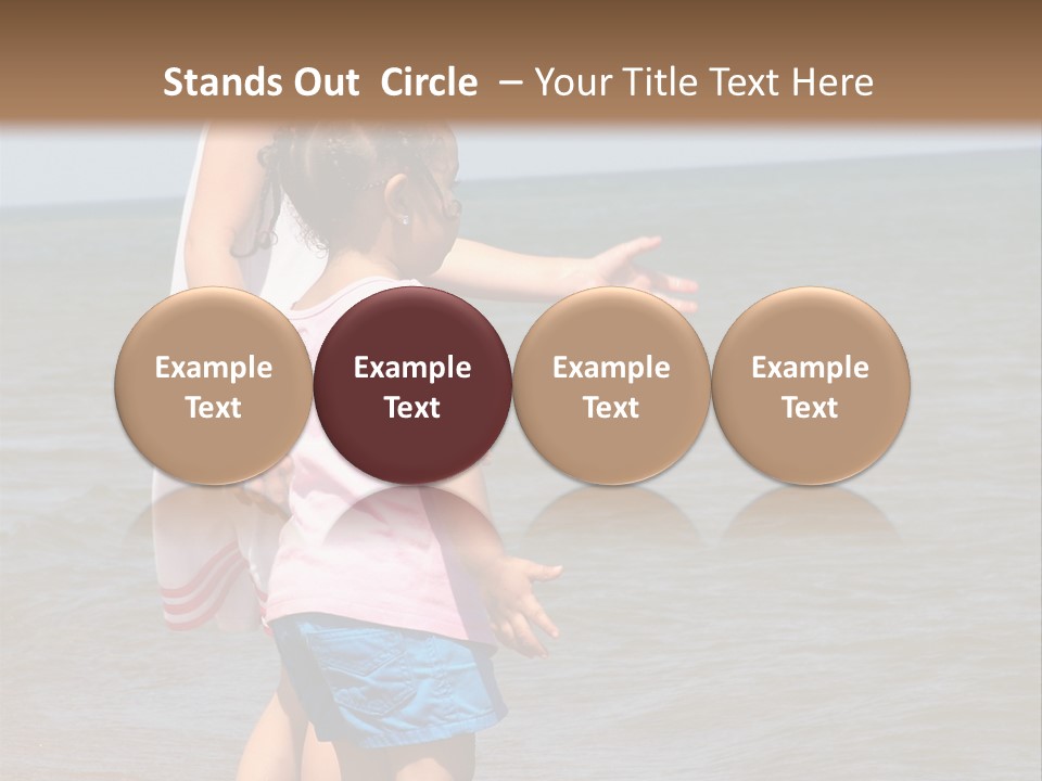 Two Girls Standing On The Shore Of Lake Michigan PowerPoint Template