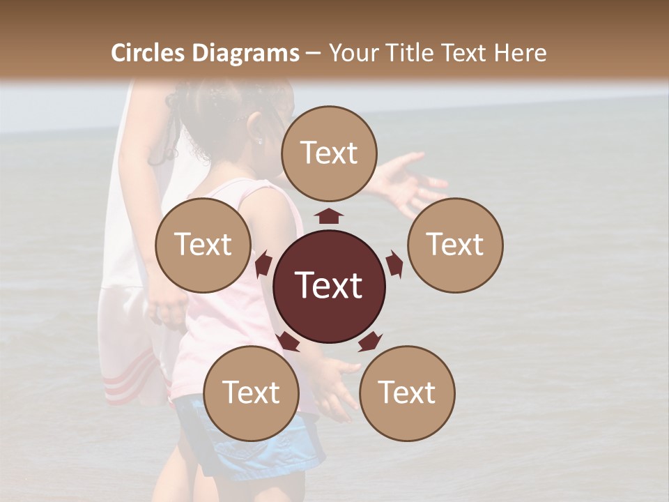 Two Girls Standing On The Shore Of Lake Michigan PowerPoint Template