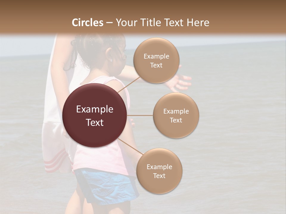 Two Girls Standing On The Shore Of Lake Michigan PowerPoint Template