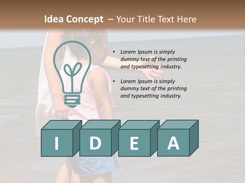 Two Girls Standing On The Shore Of Lake Michigan PowerPoint Template