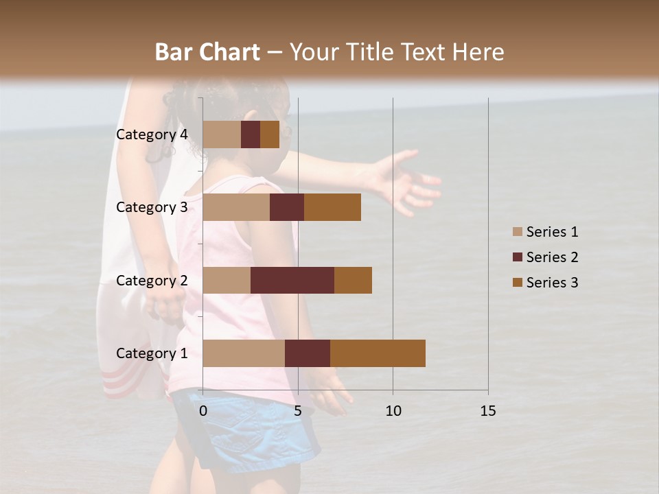 Two Girls Standing On The Shore Of Lake Michigan PowerPoint Template