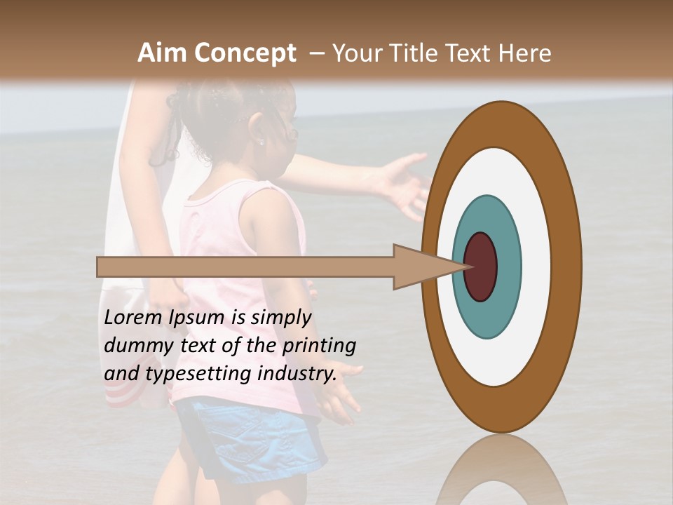 Two Girls Standing On The Shore Of Lake Michigan PowerPoint Template