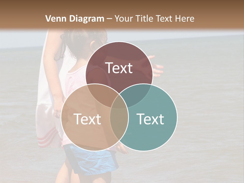 Two Girls Standing On The Shore Of Lake Michigan PowerPoint Template