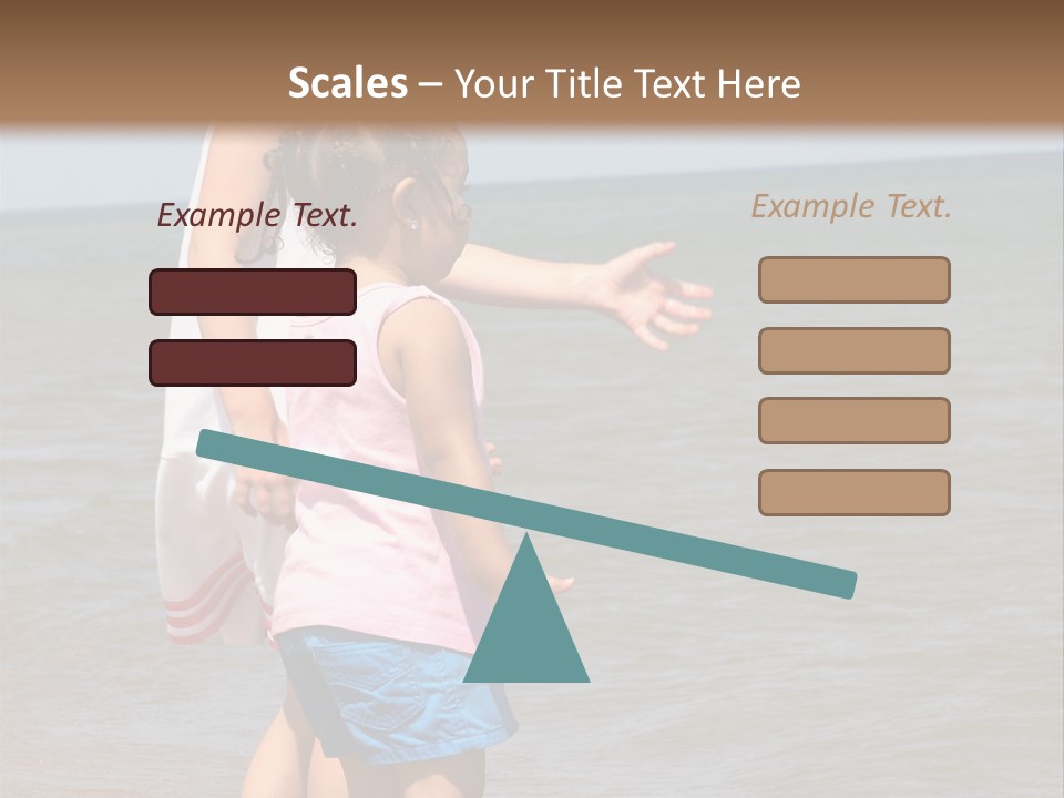 Two Girls Standing On The Shore Of Lake Michigan PowerPoint Template