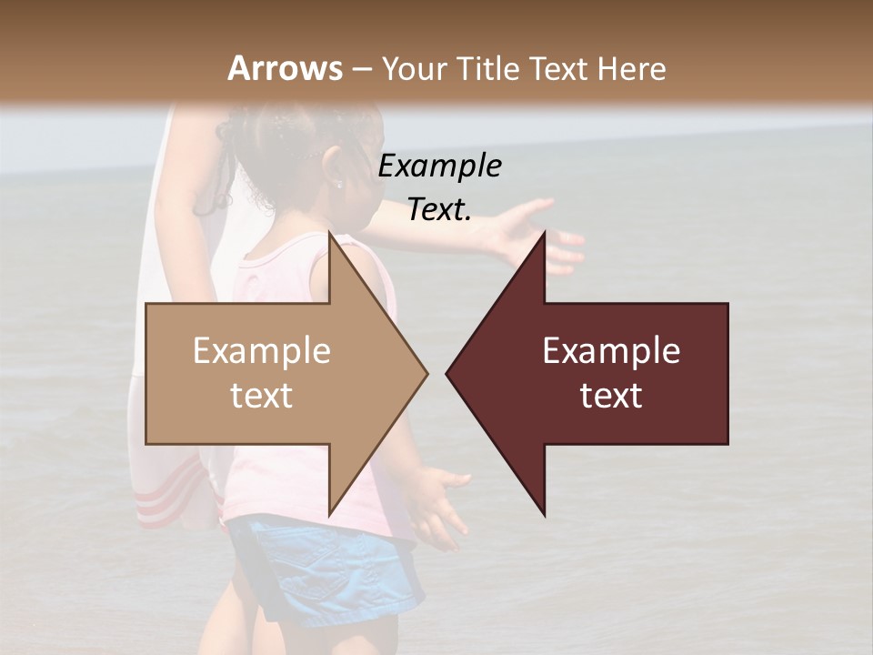 Two Girls Standing On The Shore Of Lake Michigan PowerPoint Template