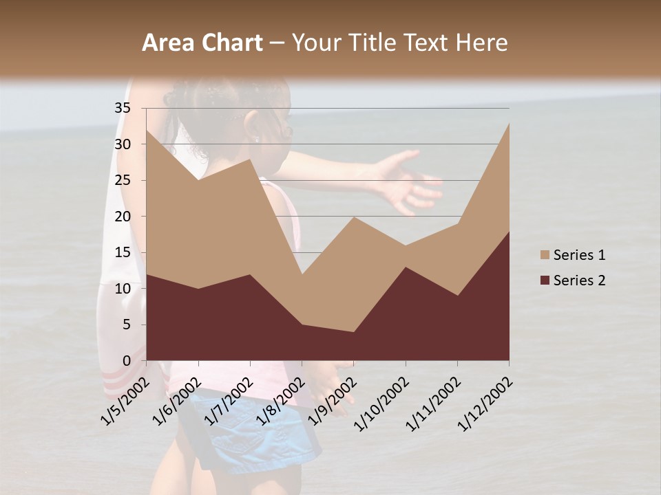 Two Girls Standing On The Shore Of Lake Michigan PowerPoint Template